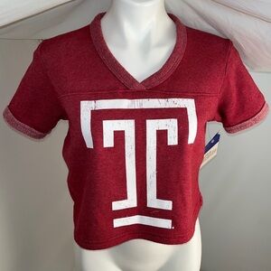 Alta Gracia Temple University Owls red cropped short sleeve sweatshirt XS